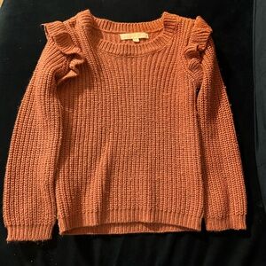 Girl pink ruffle sleeve sweater size 4